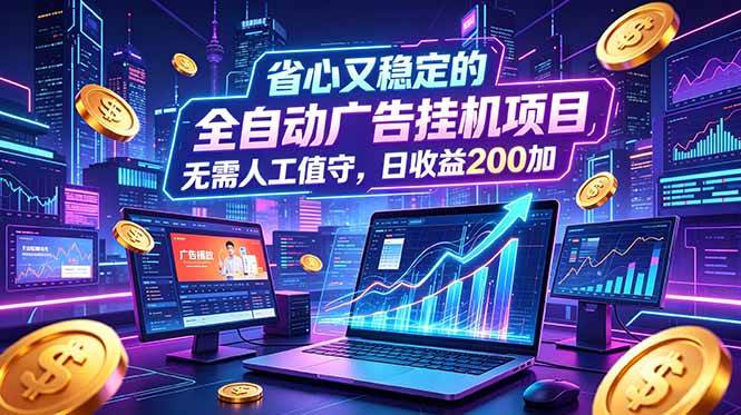 （18899期）全自动广告挂机项目，全程无需人工值守。稳定创收每日收益200+