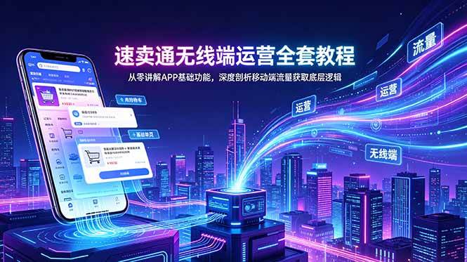 （18904期）速卖通无线端运营全套教程，从零讲解APP基础功能，深度剖析移动端流量获取底层逻辑