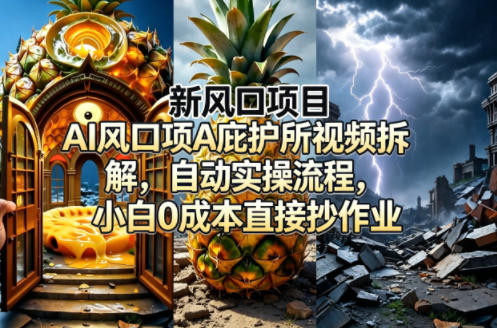 新风口项目AI庇护所视频拆解，自动实操流程，小白0成本直接抄作业